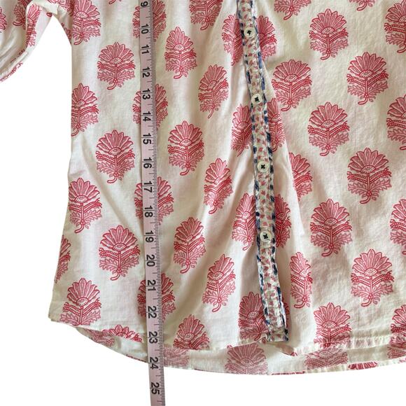 Sundance Rosalie Cream Block Floral Print Button Up Shirt Blouse Women’s Size XS - Picture 4 of 6
